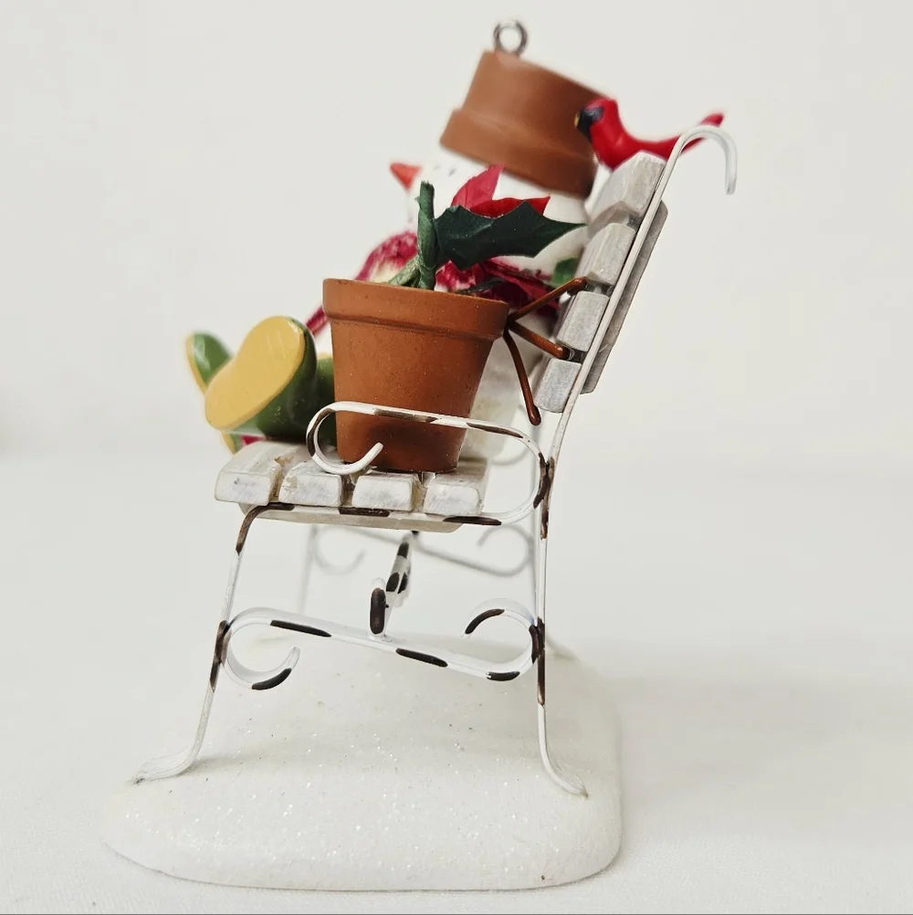 Hallmark Keepsake Garden Bench Buddies Ornament 2007 Snowmen Winter Garden